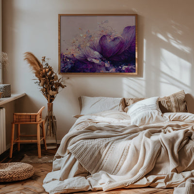 Purple Wild Flowers - Stretched Canvas, Poster or Fine Art Print I Heart Wall Art