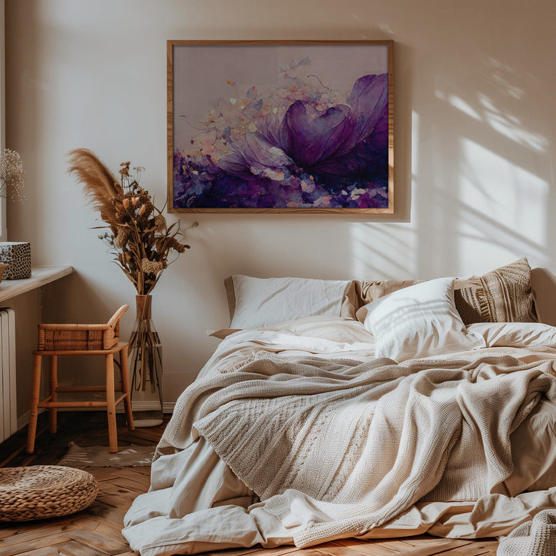 Purple Wild Flowers - Stretched Canvas, Poster or Fine Art Print I Heart Wall Art