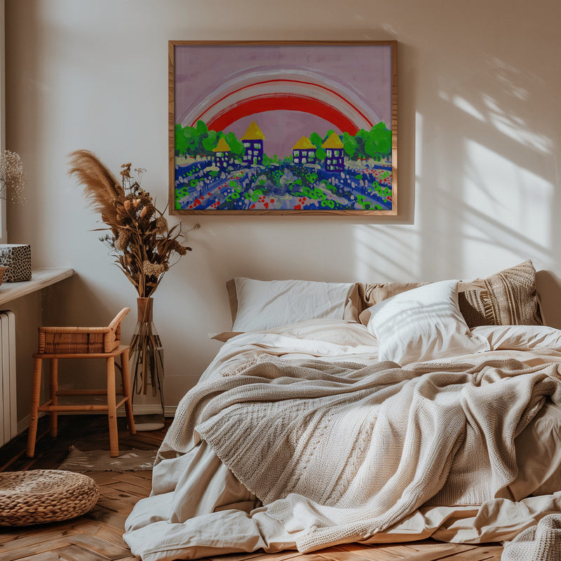 Red Rainbow - Stretched Canvas, Poster or Fine Art Print I Heart Wall Art
