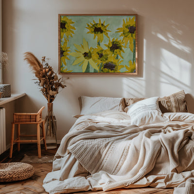 Sunflowers By James Hefer - Stretched Canvas, Poster or Fine Art Print I Heart Wall Art