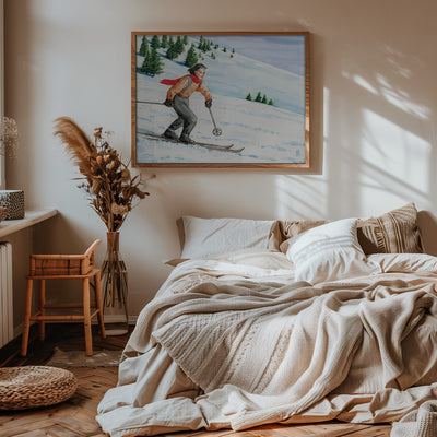 Downhill Skier - Stretched Canvas, Poster or Fine Art Print I Heart Wall Art