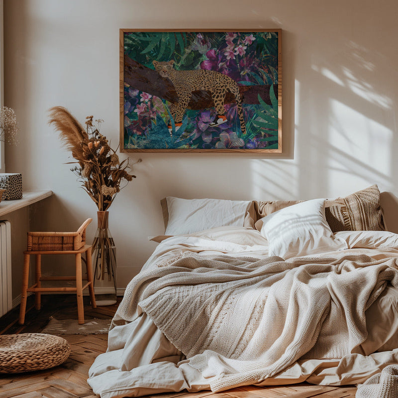 Lazy Leopard - Stretched Canvas, Poster or Fine Art Print I Heart Wall Art