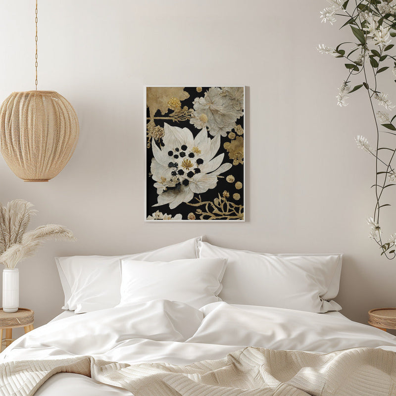 Beige Dry Flowers - Stretched Canvas, Poster or Fine Art Print I Heart Wall Art