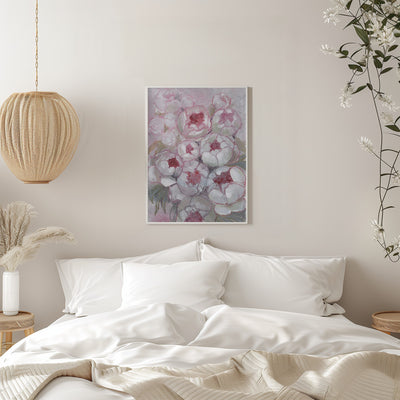 Nuria bouquet of peonies in pink - Stretched Canvas, Poster or Fine Art Print I Heart Wall Art