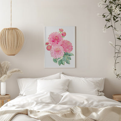 Pacey pink watercolor bouquet - Stretched Canvas, Poster or Fine Art Print I Heart Wall Art