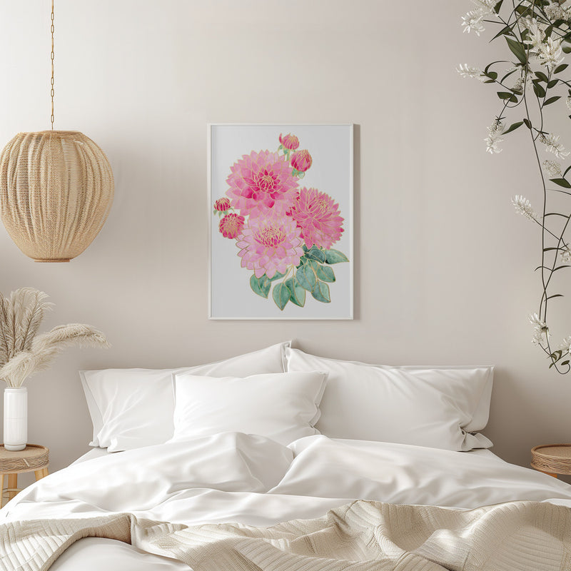 Pacey pink watercolor bouquet - Stretched Canvas, Poster or Fine Art Print I Heart Wall Art
