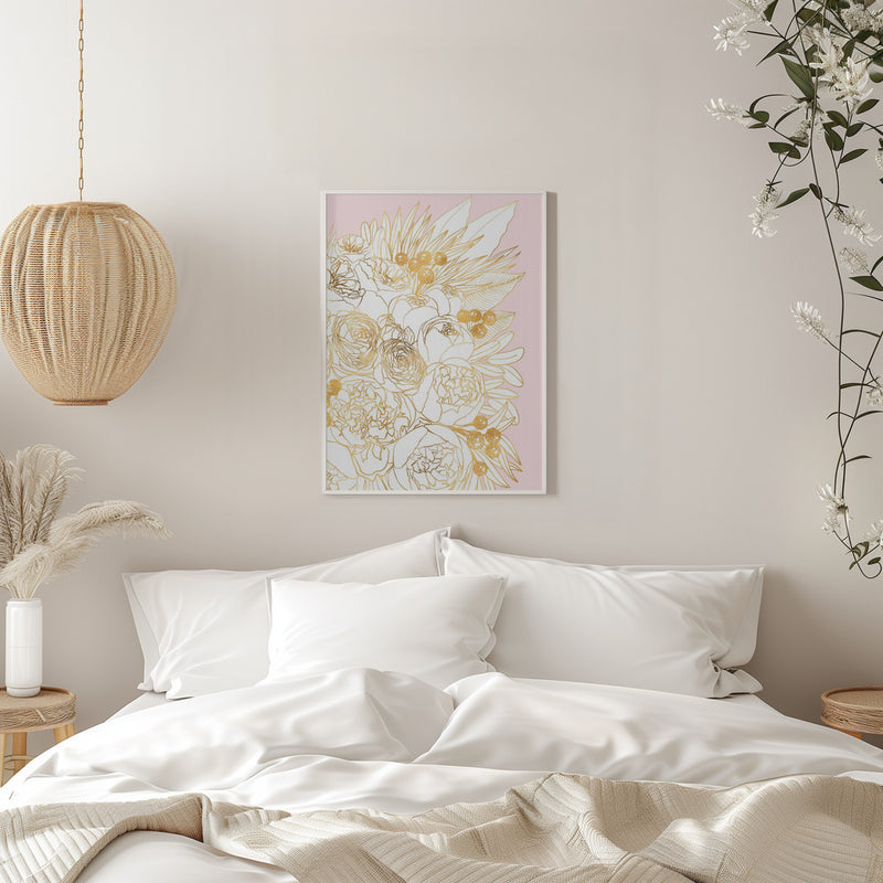 Rekha floral art pair (right) - Stretched Canvas, Poster or Fine Art Print I Heart Wall Art