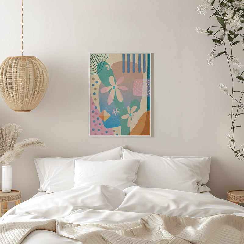 Abstraction of Flowers - Stretched Canvas, Poster or Fine Art Print I Heart Wall Art