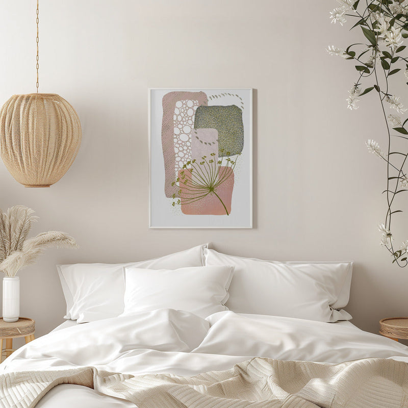 Delicate Pink and Green-2 - Stretched Canvas, Poster or Fine Art Print I Heart Wall Art