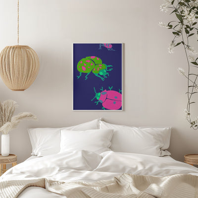 Midnight Ladybugs - Stretched Canvas, Poster or Fine Art Print I Heart Wall Art