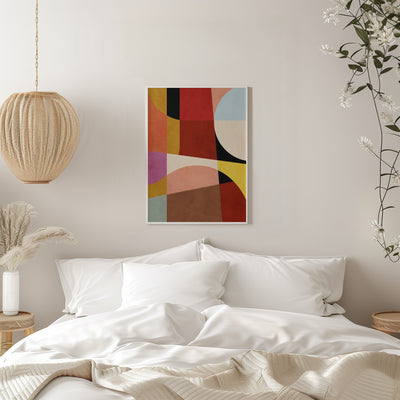 Warm Colors Bauhaus Geometry2 - Stretched Canvas, Poster or Fine Art Print I Heart Wall Art