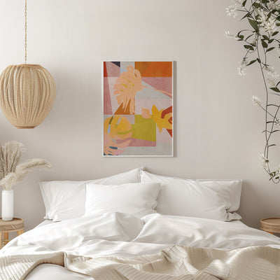 Organic Bauhaus Geometry Leaves - Stretched Canvas, Poster or Fine Art Print I Heart Wall Art