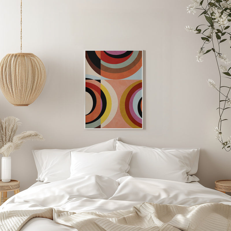 Warm Colors Bauhaus Geometry3 - Stretched Canvas, Poster or Fine Art Print I Heart Wall Art