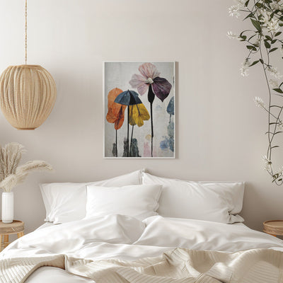 Umbrella Flowers No2 - Stretched Canvas, Poster or Fine Art Print I Heart Wall Art