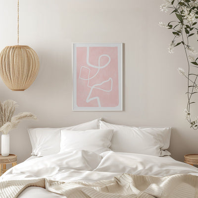 Blush Flow Lines - Stretched Canvas, Poster or Fine Art Print I Heart Wall Art