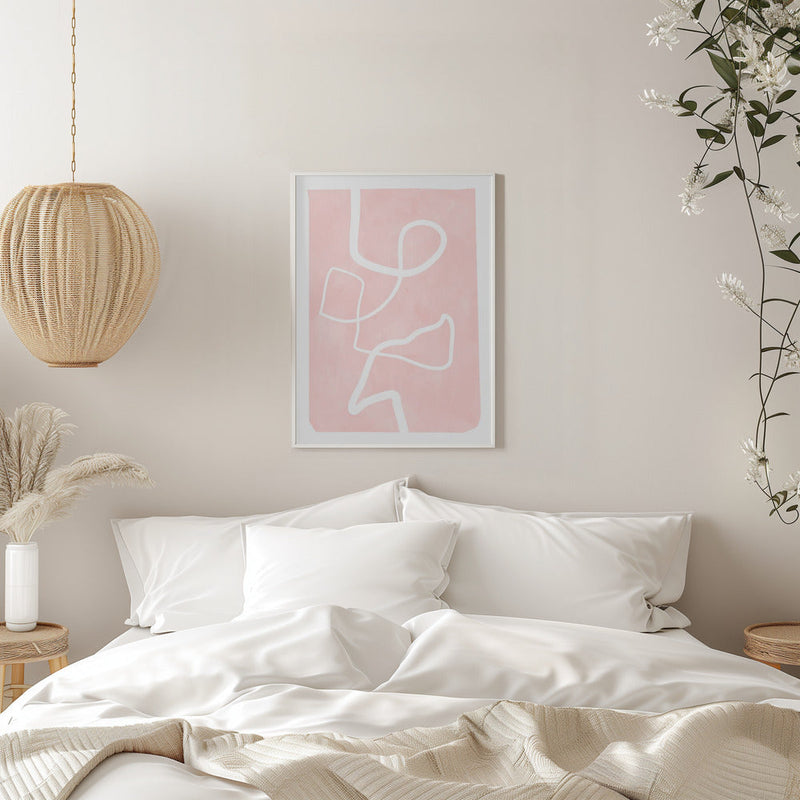 Blush Flow Lines - Stretched Canvas, Poster or Fine Art Print I Heart Wall Art