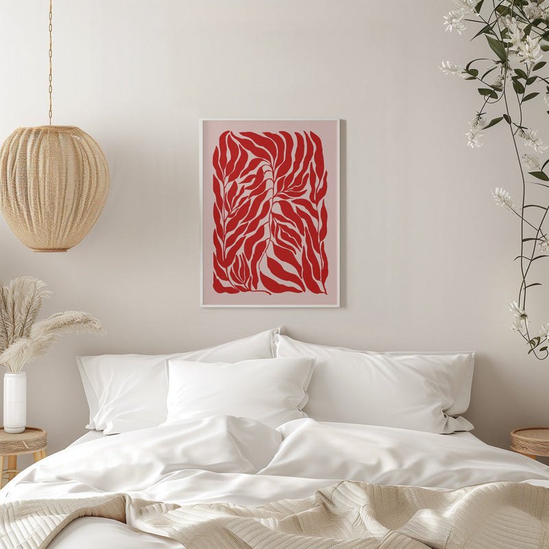 Red Leaf Harmony - Stretched Canvas, Poster or Fine Art Print I Heart Wall Art