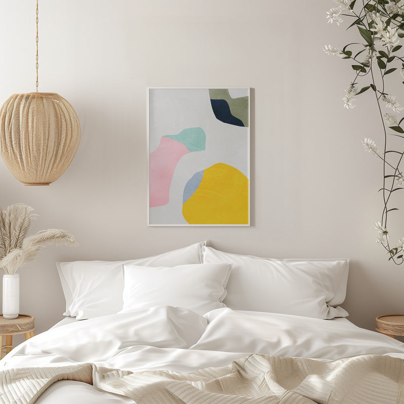 Pastel Minimal shapes - Stretched Canvas, Poster or Fine Art Print I Heart Wall Art