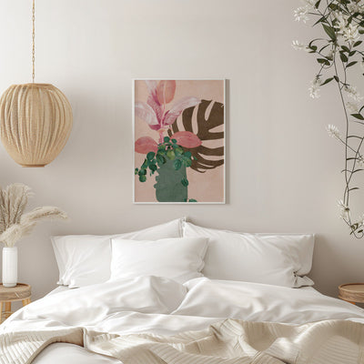 Leaves More 6 Pink - Stretched Canvas, Poster or Fine Art Print I Heart Wall Art