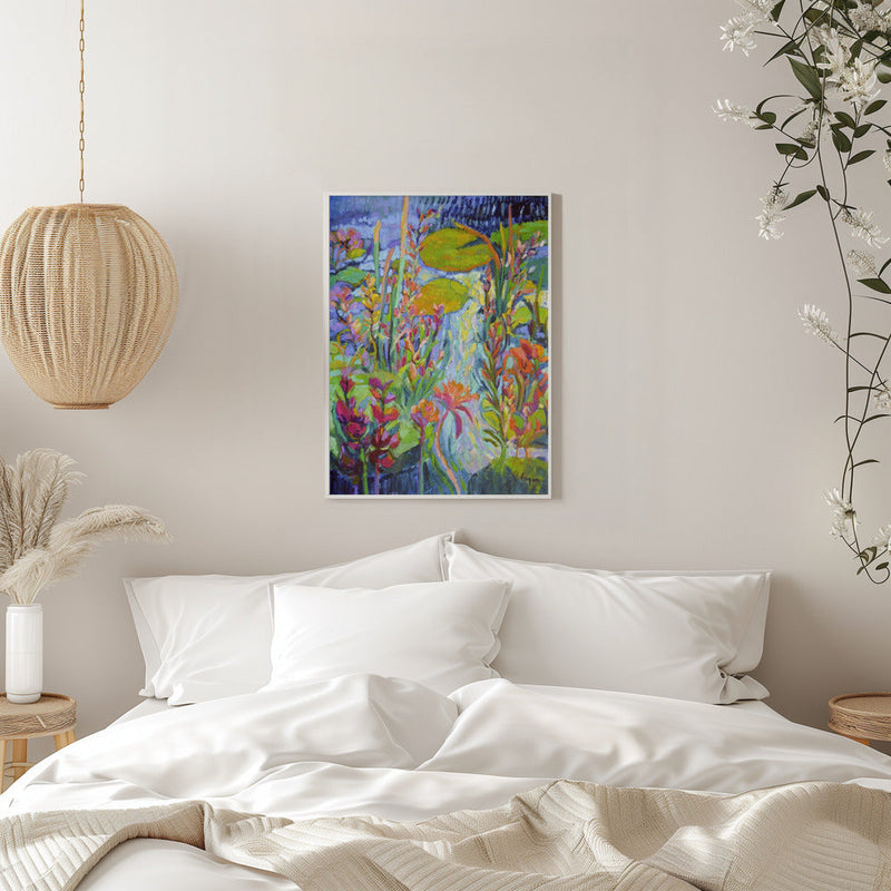 Vibrant Garden Path - Stretched Canvas, Poster or Fine Art Print I Heart Wall Art