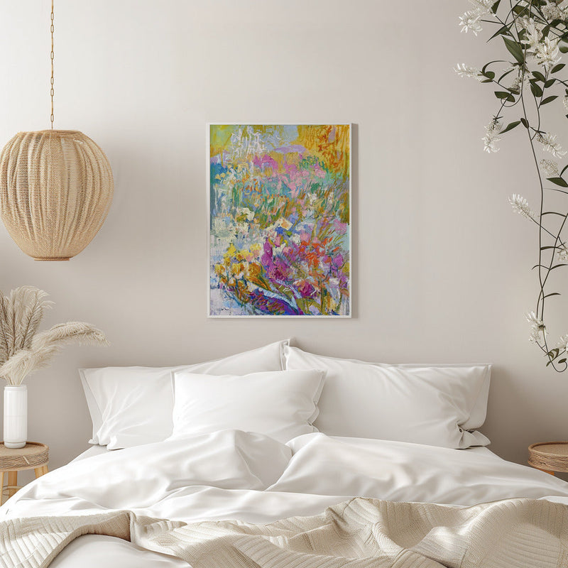 Vibrant Garden Dream - Stretched Canvas, Poster or Fine Art Print I Heart Wall Art