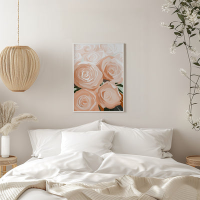 Coral roses - Stretched Canvas, Poster or Fine Art Print I Heart Wall Art