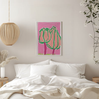 Pink Tulips - Stretched Canvas, Poster or Fine Art Print I Heart Wall Art