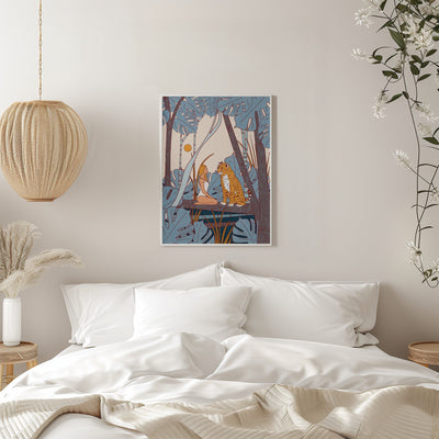 The Girl and the Leopard - Stretched Canvas, Poster or Fine Art Print I Heart Wall Art