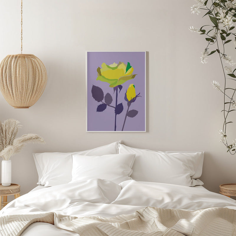 Popart Rose Ii - Stretched Canvas, Poster or Fine Art Print I Heart Wall Art