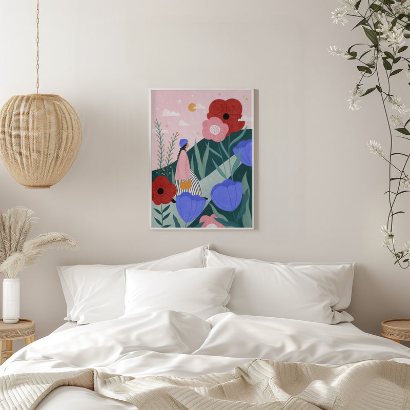 Flower Walk - Stretched Canvas, Poster or Fine Art Print I Heart Wall Art