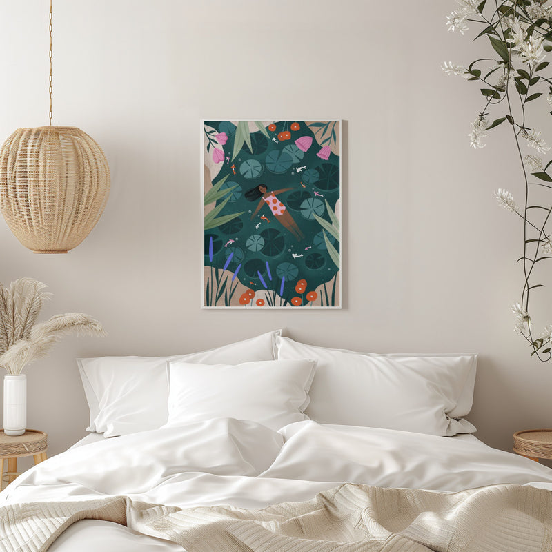 Wild Swimming - Stretched Canvas, Poster or Fine Art Print I Heart Wall Art