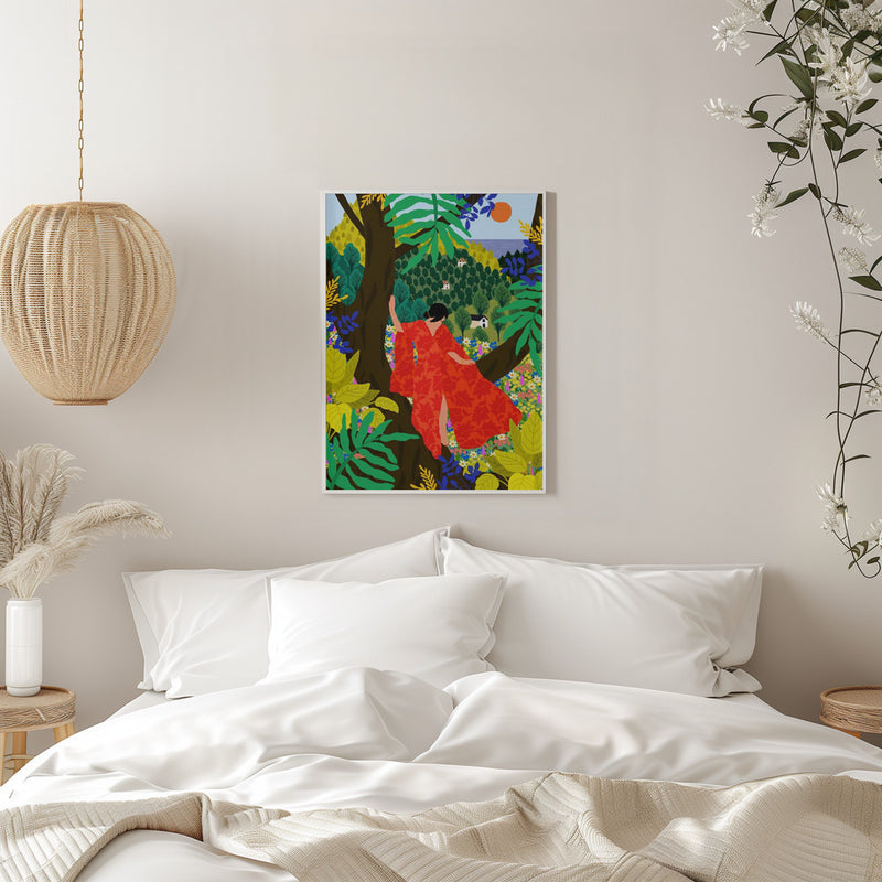 9933x14043 Din 76 Girl In a Tree - Stretched Canvas, Poster or Fine Art Print I Heart Wall Art