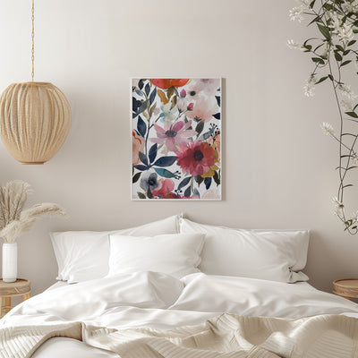 Watercolor Floral No. 5 - Stretched Canvas, Poster or Fine Art Print I Heart Wall Art