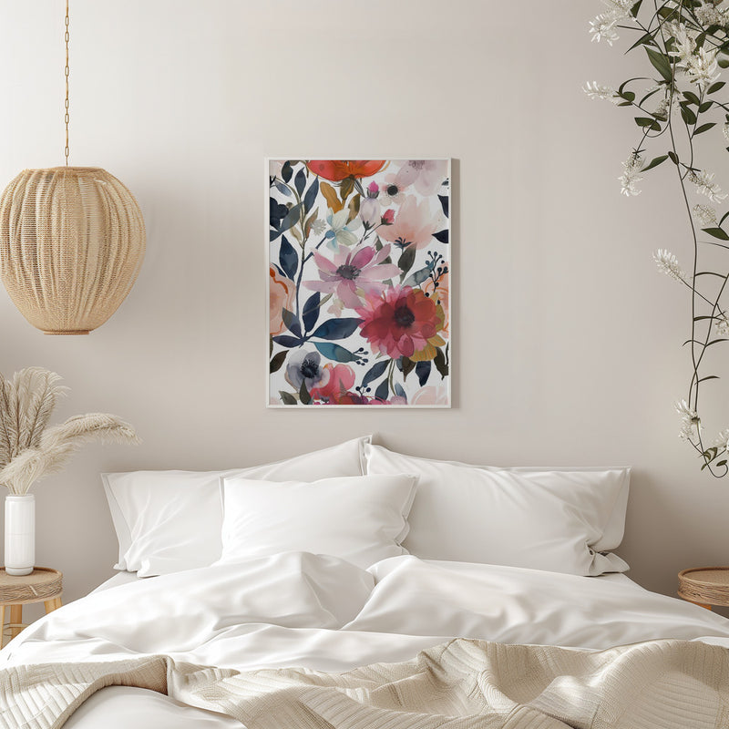 Watercolor Floral No. 5 - Stretched Canvas, Poster or Fine Art Print I Heart Wall Art