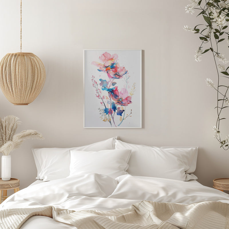 Watercolor Floral No. 8 - Stretched Canvas, Poster or Fine Art Print I Heart Wall Art