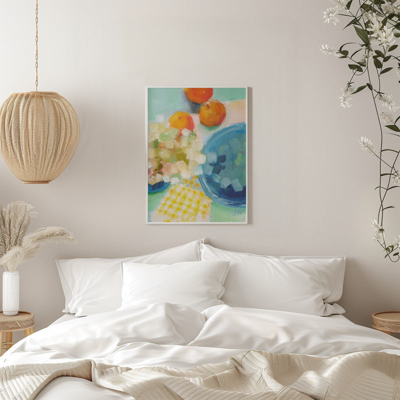 Oranges and Hydrangea - Stretched Canvas, Poster or Fine Art Print I Heart Wall Art