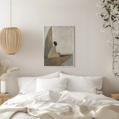 Woman On Boat - Stretched Canvas, Poster or Fine Art Print I Heart Wall Art