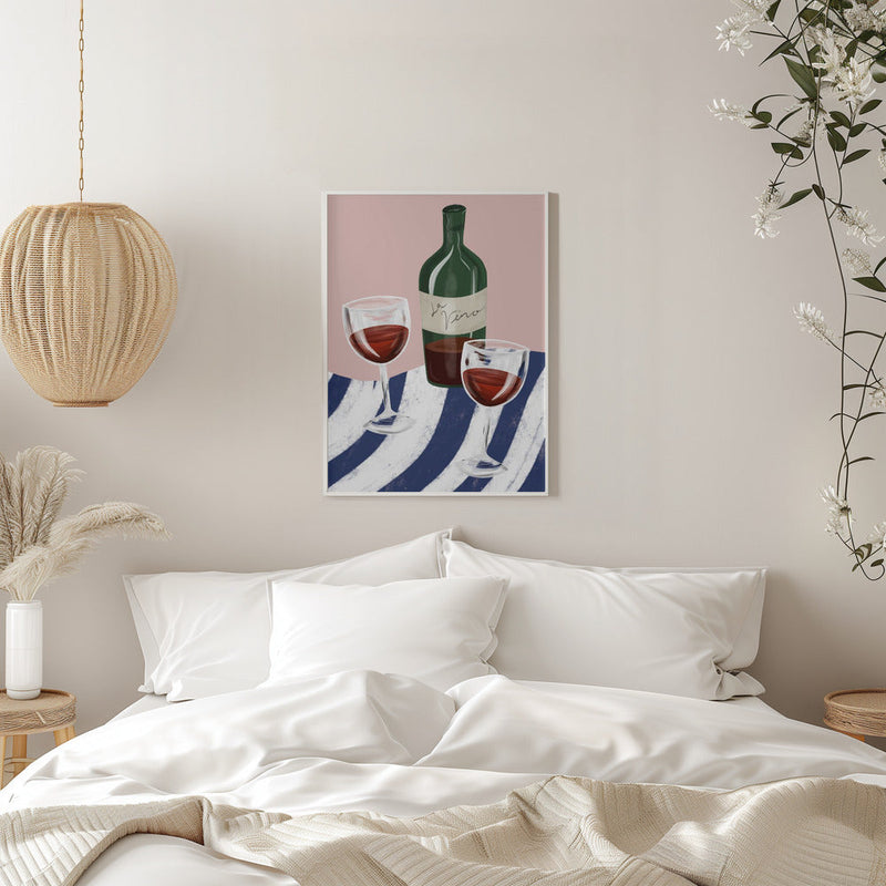 Wine time - Stretched Canvas, Poster or Fine Art Print I Heart Wall Art