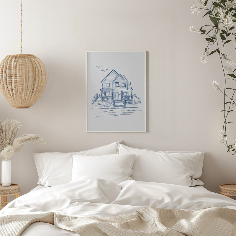 Nantucket Beachhouse - Stretched Canvas, Poster or Fine Art Print I Heart Wall Art