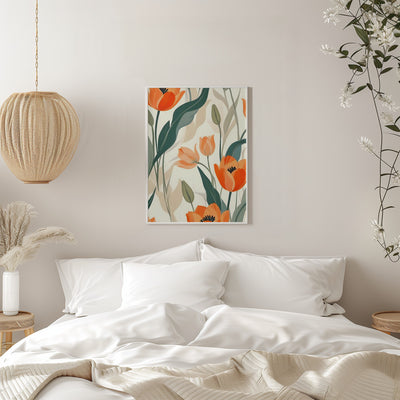 Orange Tulips - Stretched Canvas, Poster or Fine Art Print I Heart Wall Art