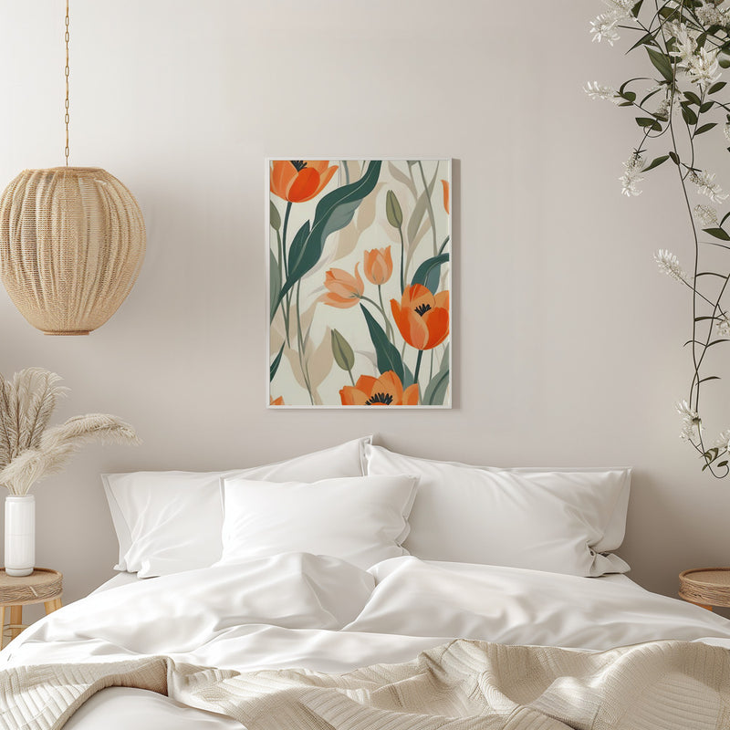 Orange Tulips - Stretched Canvas, Poster or Fine Art Print I Heart Wall Art