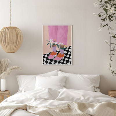 Floral Socks - Stretched Canvas, Poster or Fine Art Print I Heart Wall Art