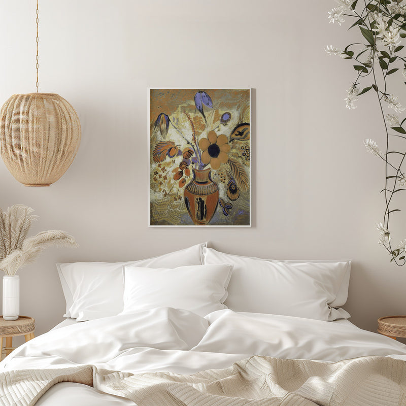 Etruscan Vase With Flowers - Stretched Canvas, Poster or Fine Art Print I Heart Wall Art