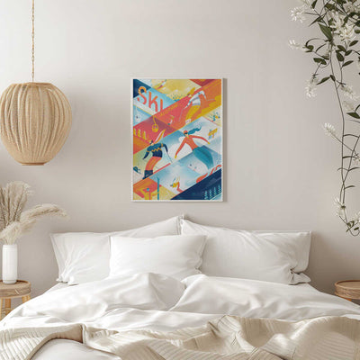 Ski the Lines - Stretched Canvas, Poster or Fine Art Print