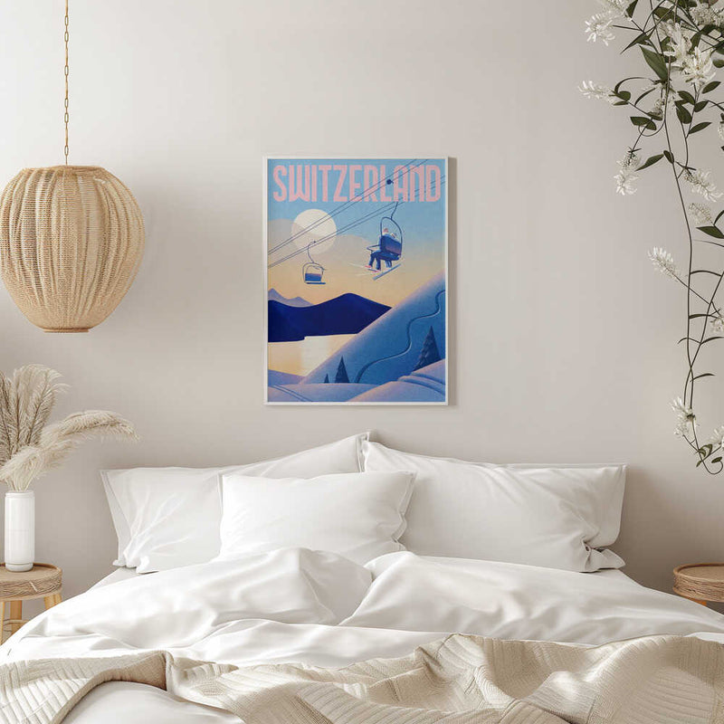 Ski Switzerland - Stretched Canvas, Poster or Fine Art Print