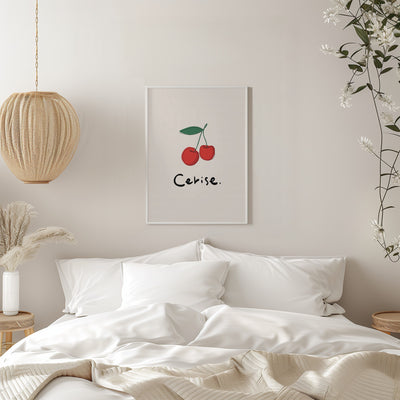 Modern French Fruits Collection &quot;Cherry / Cerise&quot; - Stretched Canvas, Poster or Fine Art Print I Heart Wall Art