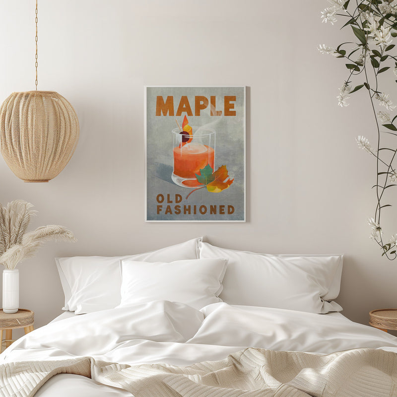 Maple Old Fashioned Cocktail - Stretched Canvas, Poster or Fine Art Print I Heart Wall Art