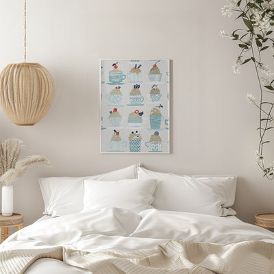 Sweet cupcakes pattern - Stretched Canvas, Poster or Fine Art Print I Heart Wall Art