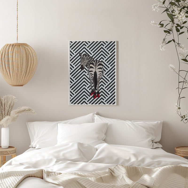 Zebra heels retro - Stretched Canvas, Poster or Fine Art Print I Heart Wall Art