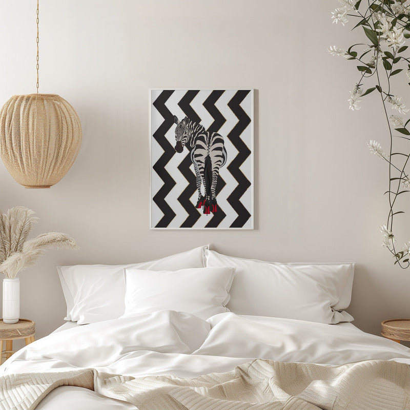 Zebra Heels Zigzag - Stretched Canvas, Poster or Fine Art Print I Heart Wall Art